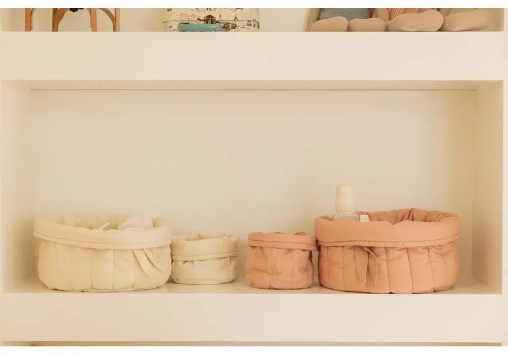 Kremowe tekstylne pojemniki dziecięce zestaw 2 szt. ø 30x20 cm Bambie Natural – Lorena Canals