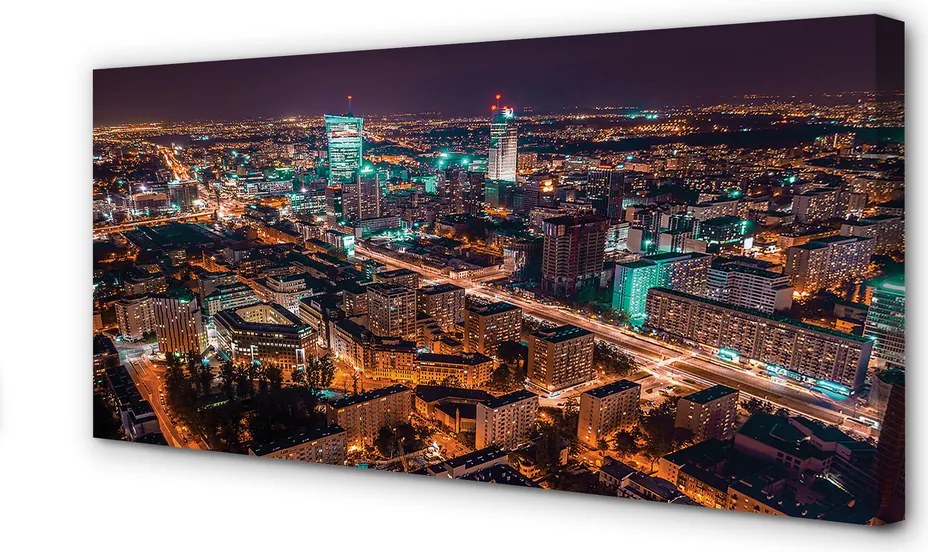 Obraz canvas na ścianę Nocna Panorama Stolicy
