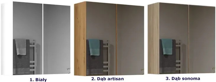 Lustrzana szafka nad umywalkę dąb artisan A9-B82
