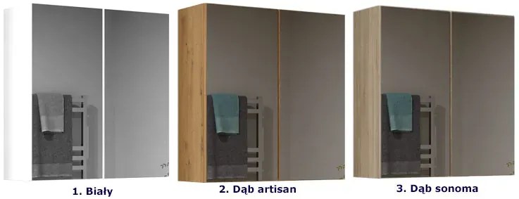 Lustrzana szafka nad umywalkę dąb artisan - Erosa 4X
