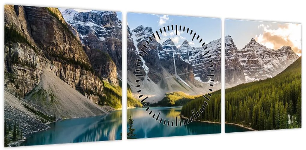 Obraz - Kanada, Park Narodowy Banff, Jezioro Moraine (z zegarem) (90x30 cm)