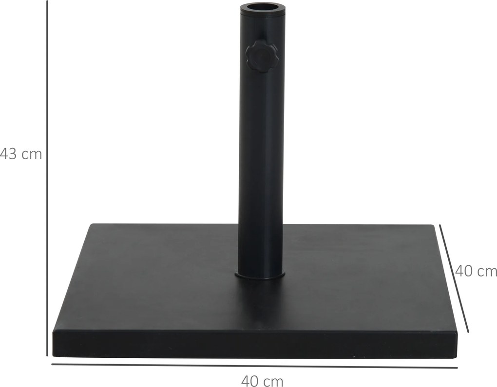 Outsunny stojak podstawa do parasola ogrodowego 11kg czarny uniwersalny i stabilny | Aosom PL