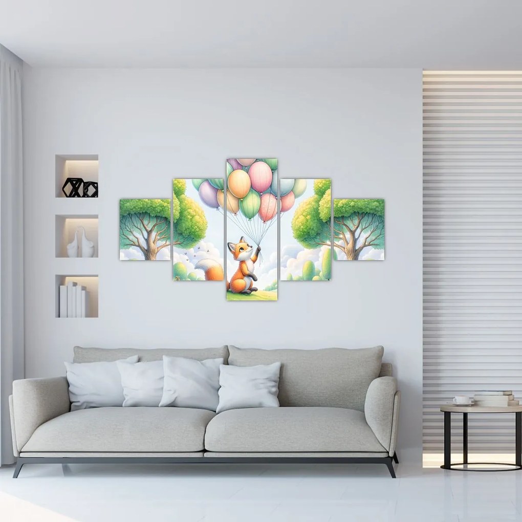Obraz – Szczęśliwy lis (125x70 cm)