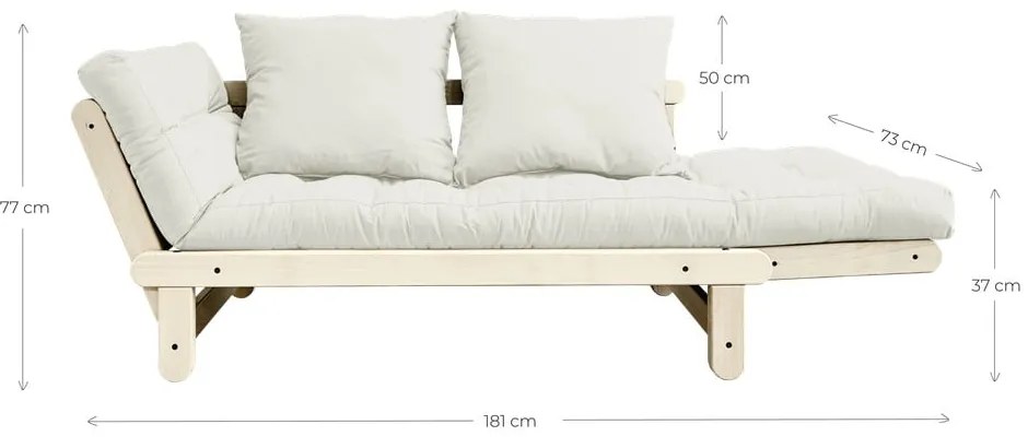 Sofa rozkładana z niebieskozielonym pokryciem Karup Design Beat Natural