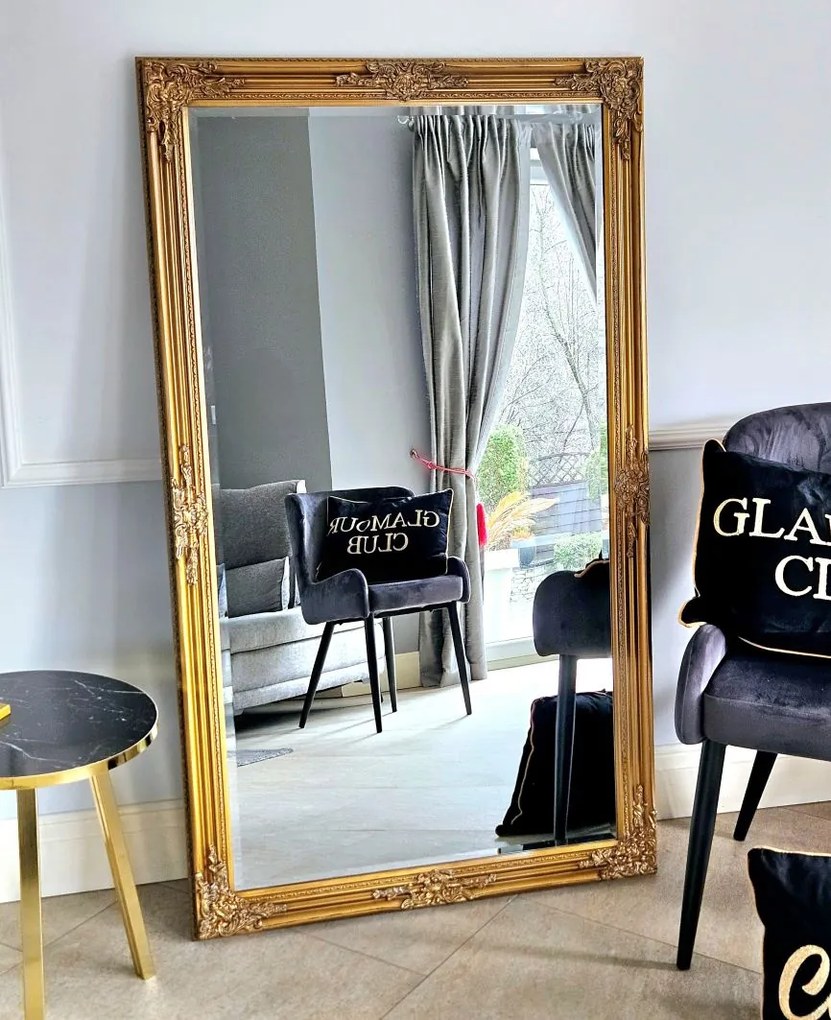 Lustro w złotej ramie 146x86cm