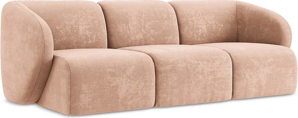 3-osobowa kanapa modułowa - z tkaniny szenilowej - brzoskwiniowy - LANI