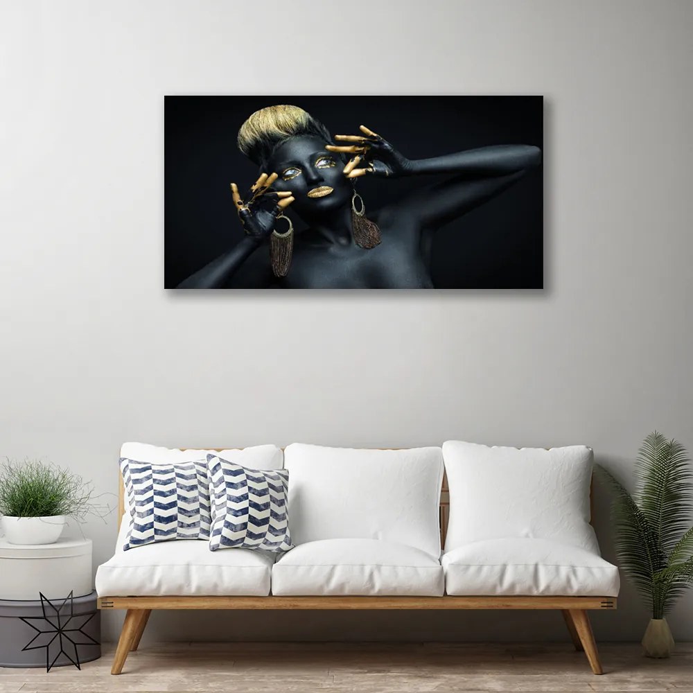 Obraz canvas Artystyczny Portret Kolorem Malowany