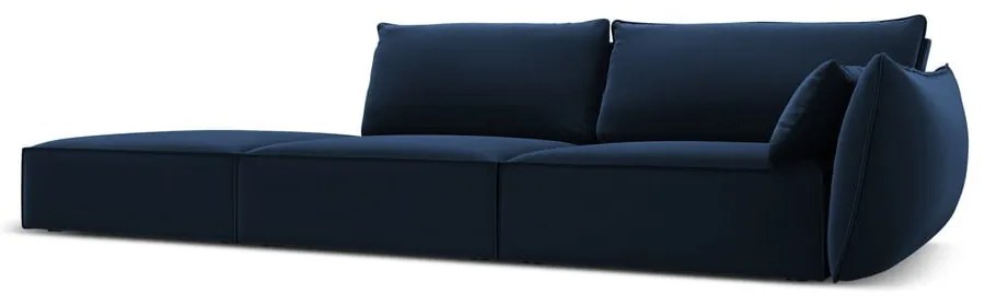 Ciemnoniebieska aksamitna sofa prawostronna 264 cm Vanda – Mazzini Sofas