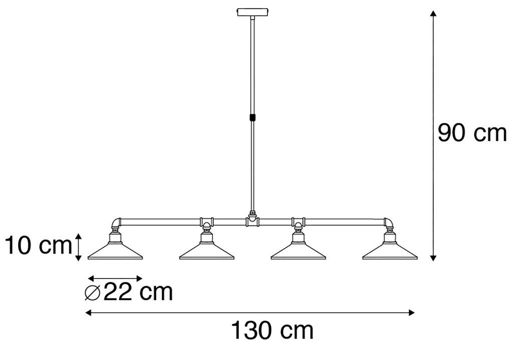 Inteligentna lampa wisząca czarna 4-punktowa z Wi-Fi ST64 - Laser Rustykalny / Vintage Oswietlenie wewnetrzne