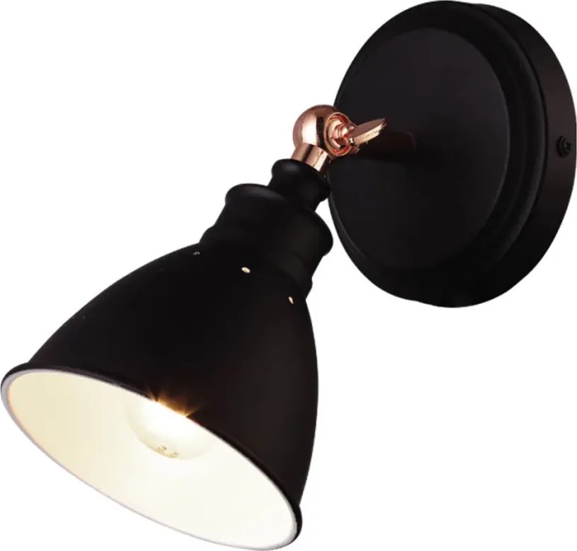 Czarny metalowy kinkiet z ruchomym kloszem K2-S68