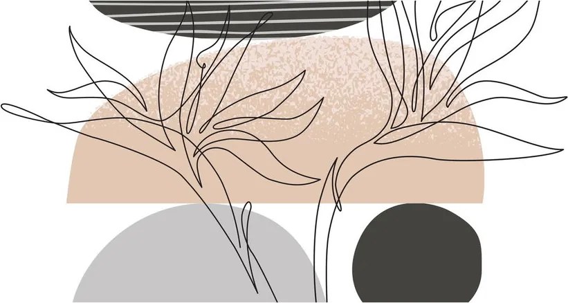 Obraz - Line art flowers N⁰2 (170x50 cm)