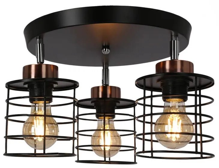 Czarna metalowa lampa sufitowa Glob – Candellux Lighting