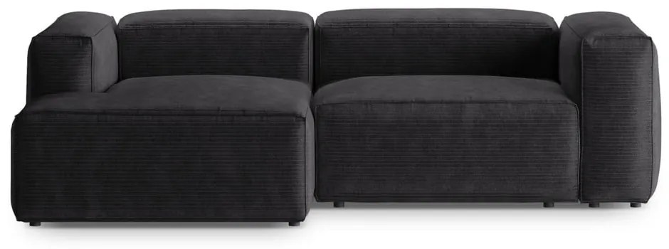 Ciemnoszary sztruksowy narożnik (lewostronny/z szezlongiem) Bergamo – Cosmopolitan Design