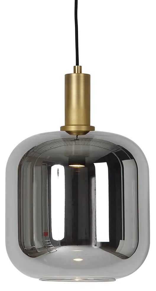 Lampa wisząca czarna ze złotem i dymionym szkłem w komplecie z żarówką PUCC - ZuzannaDesignerski Oswietlenie wewnetrzne