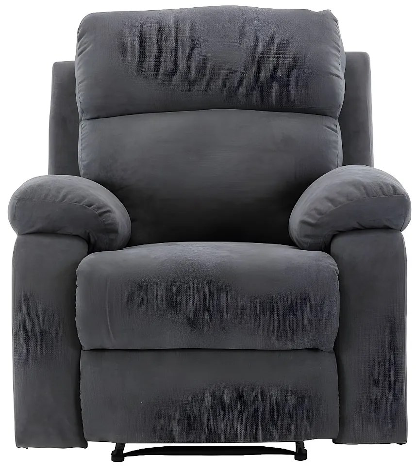 Fotel TOLZANO z tkaniny, z funkcją relax – kolor antracytowy