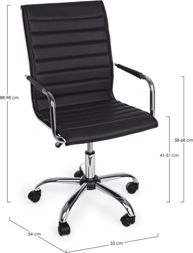 Czarne krzesło biurowe z imitacji skóry Perth – Yes Everyday