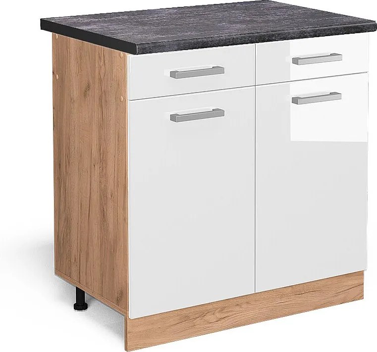 Szafka dolna do kuchni biały wysoki połysk 80x60x81.6 r-line