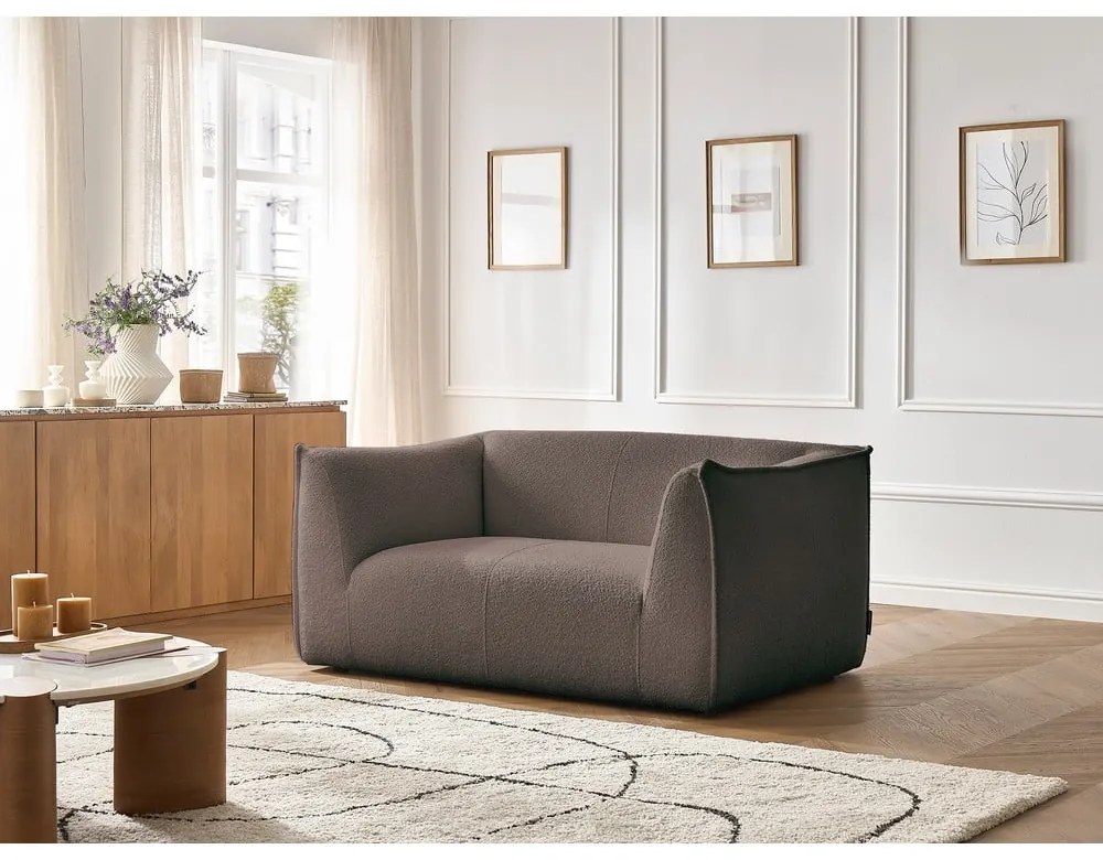 Brązowa sofa z materiału bouclé 170 cm Giorgia – Bobochic Paris