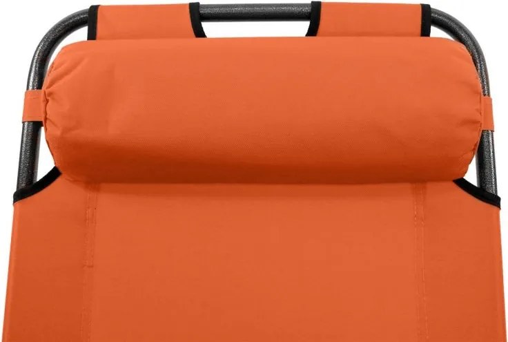 Leżak ogrodowy w kolorze pomarańczowym