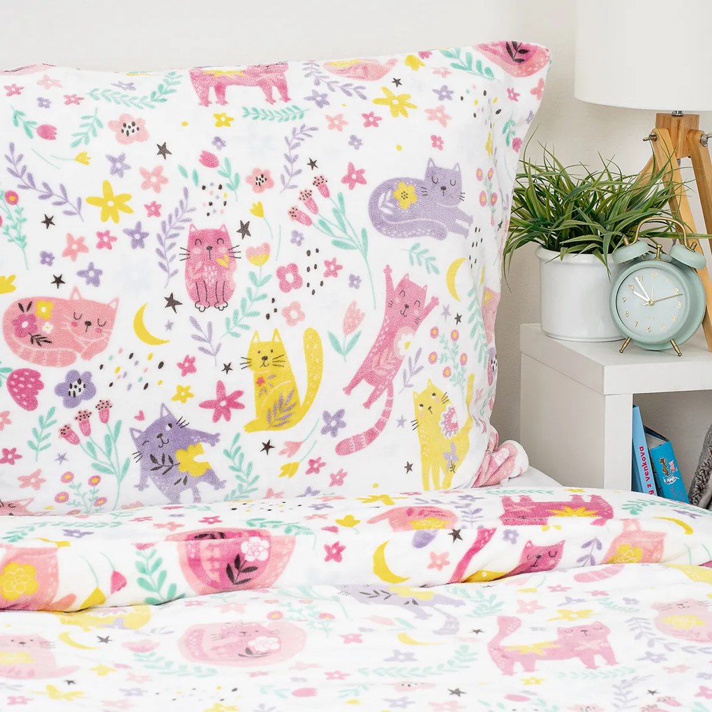4Home Pościel mikroflanela Playful Paws, 160 x 200 cm, 70 x 80 cm