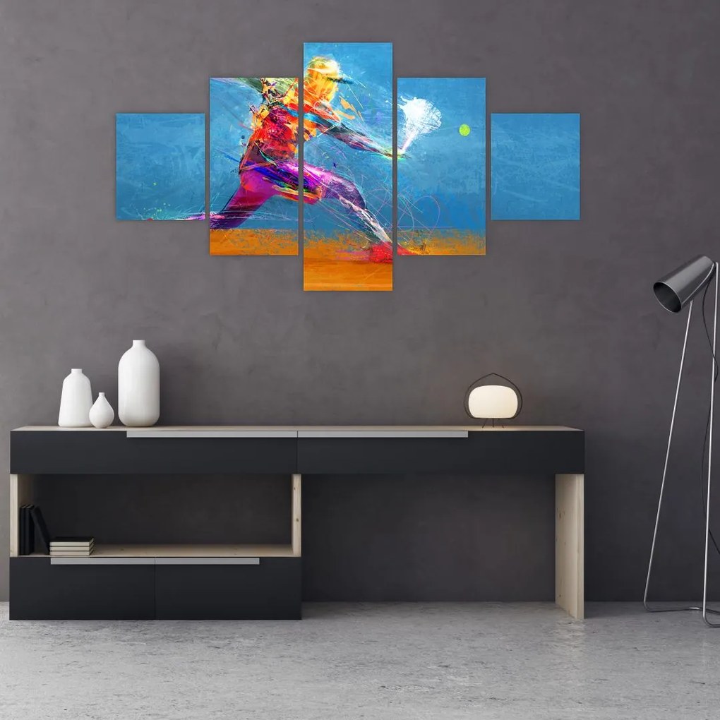 Obraz - Malowany tenisista (125x70 cm)