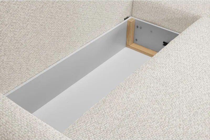 Narożnik ALMI Lewostronny z funkcją spania, wolnostojący tkanina EXCITE ME 01 Biały