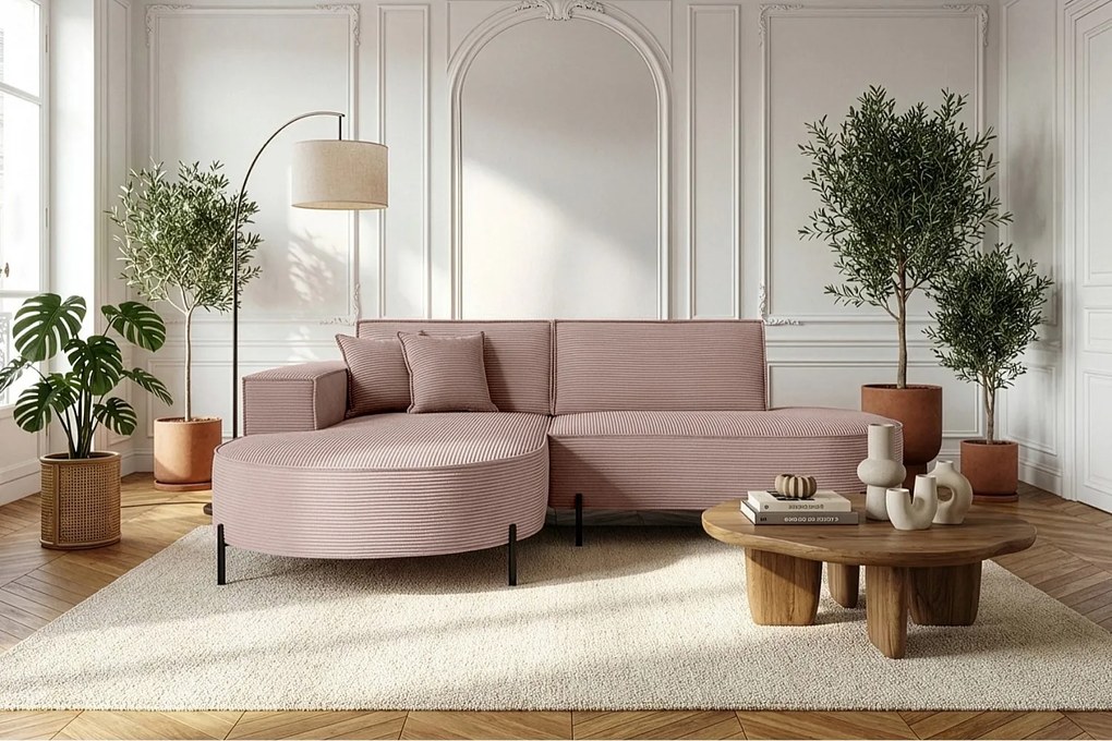 Narożnik Parma Studio Hills, tkanina Poso, lewy, różowy (27)