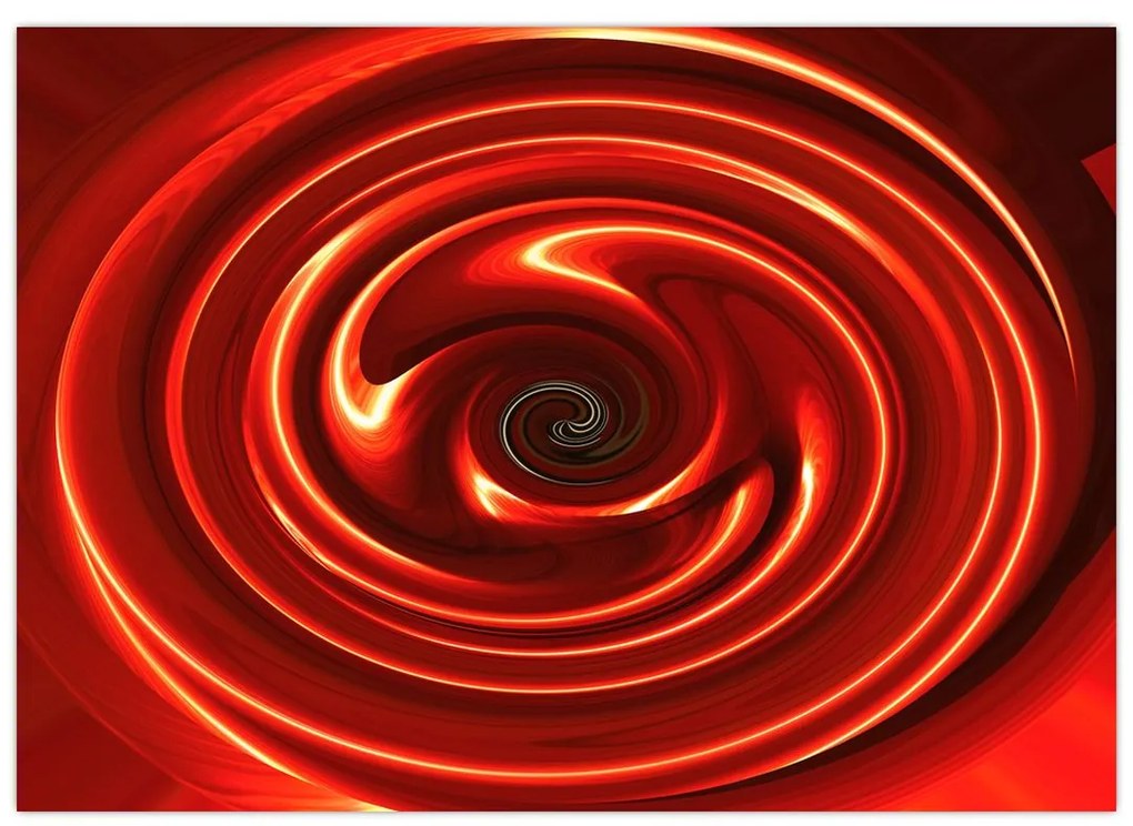 Abstrakcyjny obraz - czerwona spirala (70x50 cm)