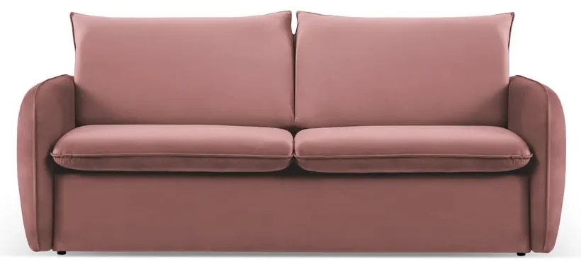 Różowa aksamitna rozkładana sofa 214 cm Vienna – Cosmopolitan Design