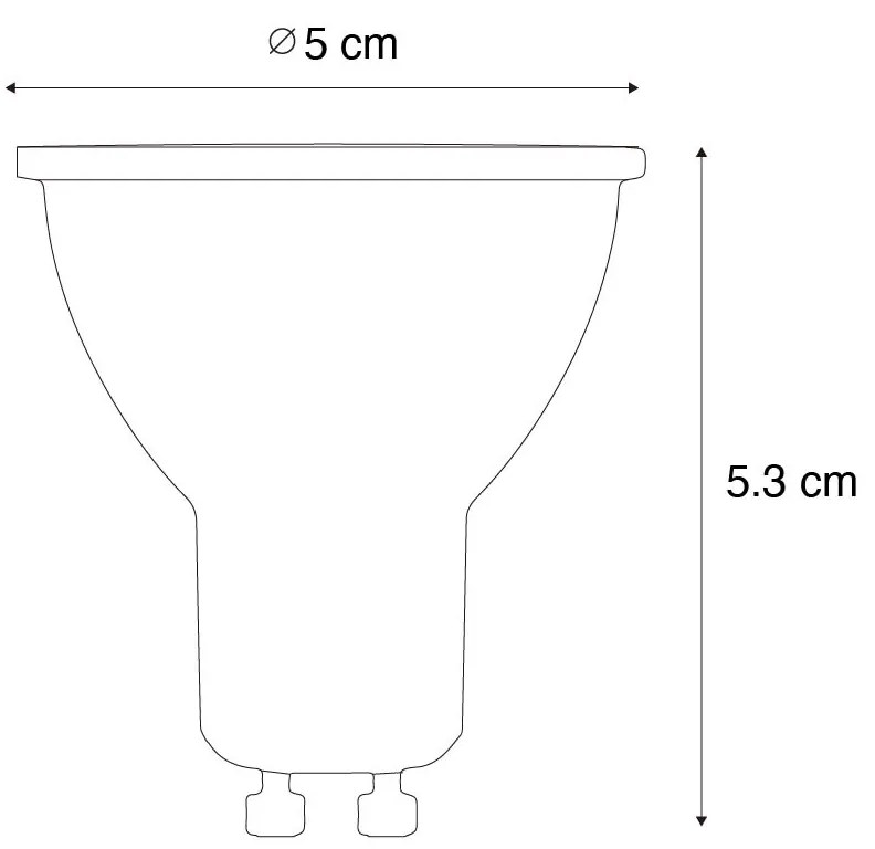 Zestaw 5 Żarówek LED GU10 z 3-Stopniową Regulacją Ściemniania 50mm Honey Rate 6W 400 lm 3000K
