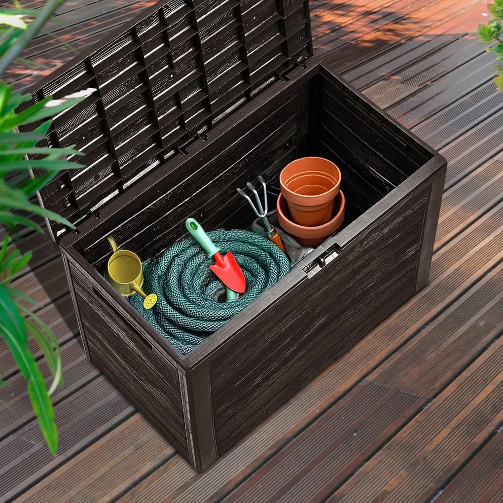 Pojemnik do przechowywania WOODEBOX, 190L, 78x44x55cm, ciemny brąz Prosperplast
