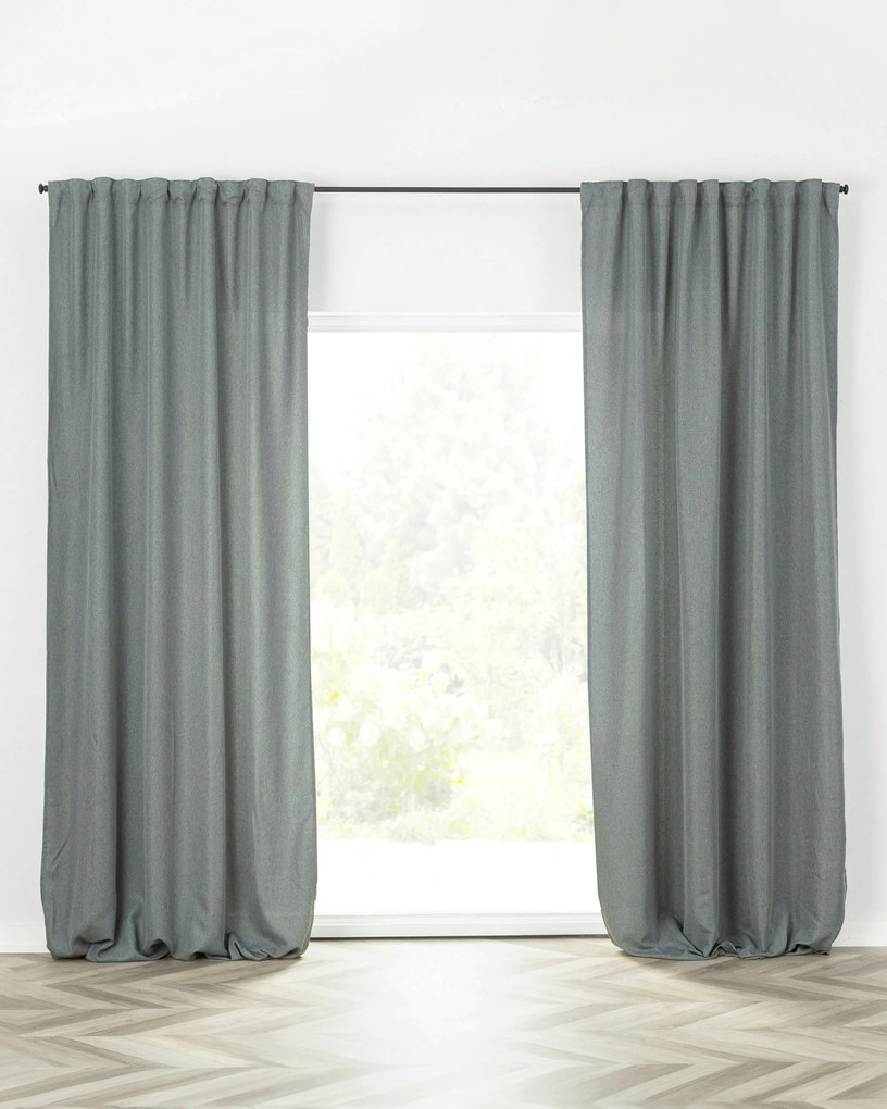Zasłona BASIC na taśmie marszczącej 140x300cm szary denim 1 szt.