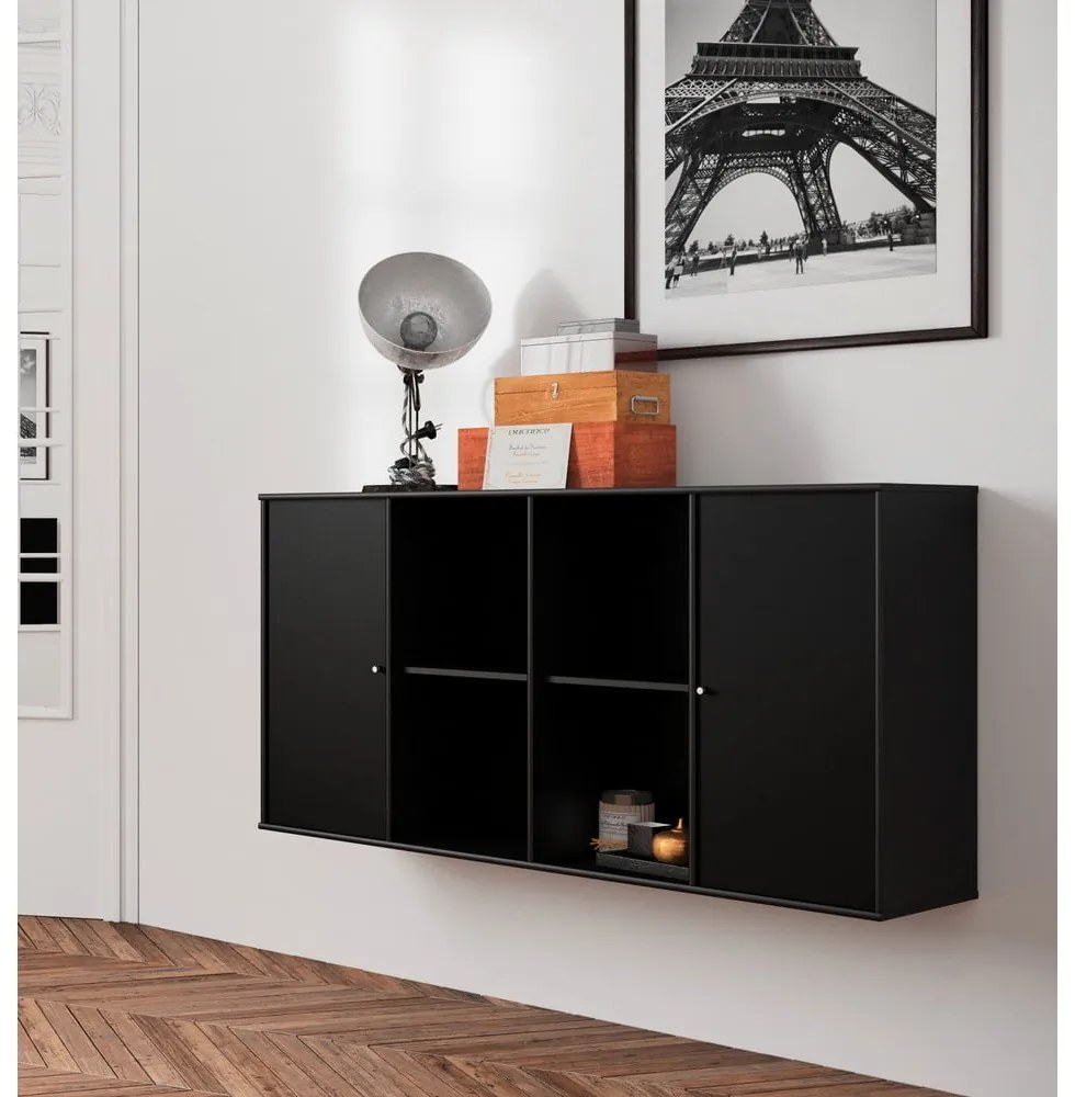 Czarny modułowy system półek 136x69 cm Mistral Kubus – Hammel Furniture