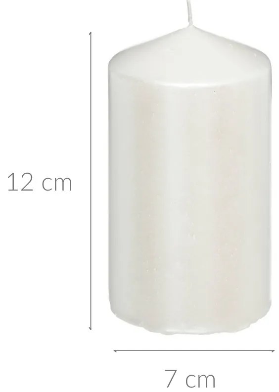 Świeca walec, błyszcząca, 12 cm