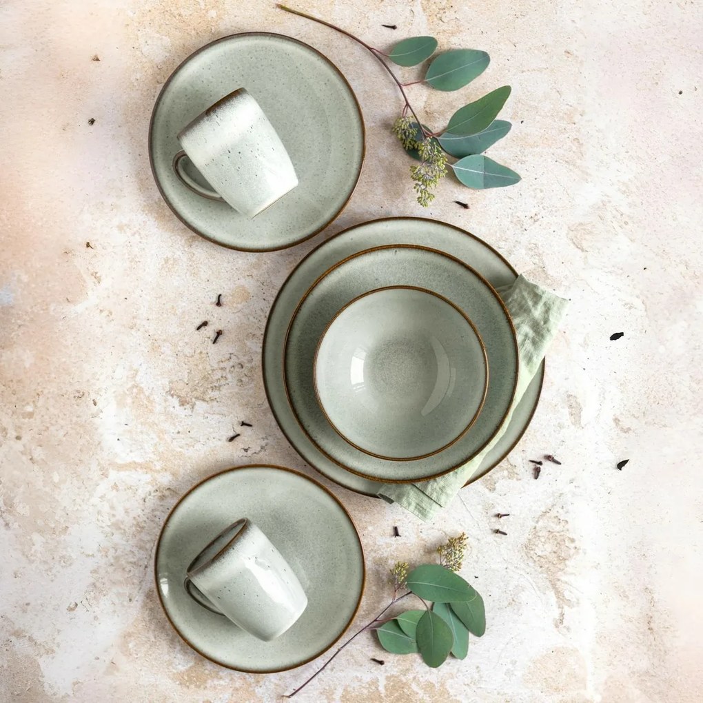 Mäser Zestaw naczyń śniadaniowych 12 szt. SMOKY'S – zielony