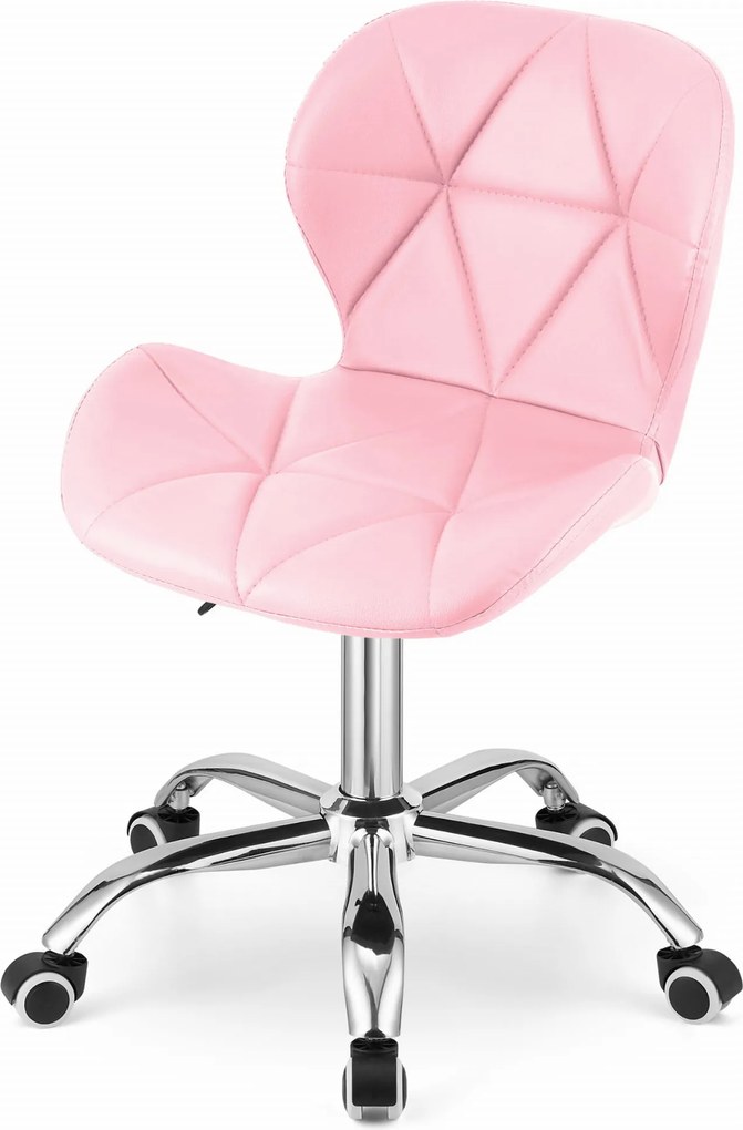 PROMOCJA Różowy fotel biurowy AVOLA z ekoskóry II. jakość