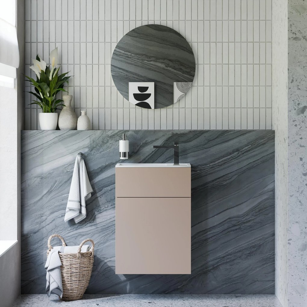 Badmöbel-Set KONDA 50 cm mit Mineralguss Waschbecken