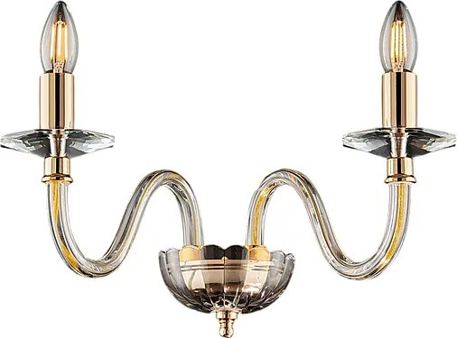 Kinkiet Franz 2-punktowy z pozłacanego żelaza z przezroczystym szkłem .39 P.25 BL275-AP2-OR