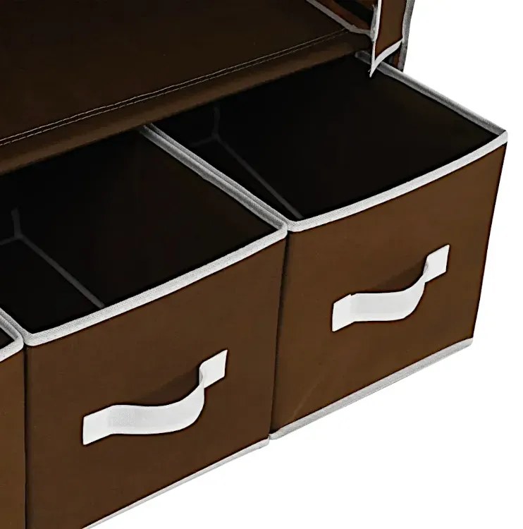 Brązowa składana materiałowa szafa K6-Z32