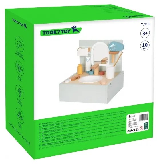 Tooky toy toilet bathroom toaleta drewniana łazienka z akcesoriami