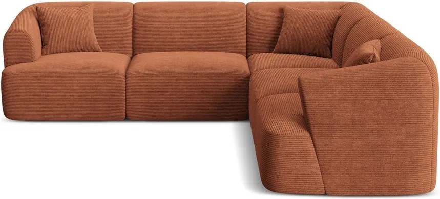 Sztruksowy narożnik w kolorze terakoty Campi – Cosmopolitan Design