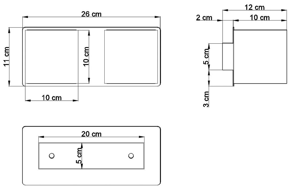 Czarny geometryczny kinkiet podwójny M9-F17
