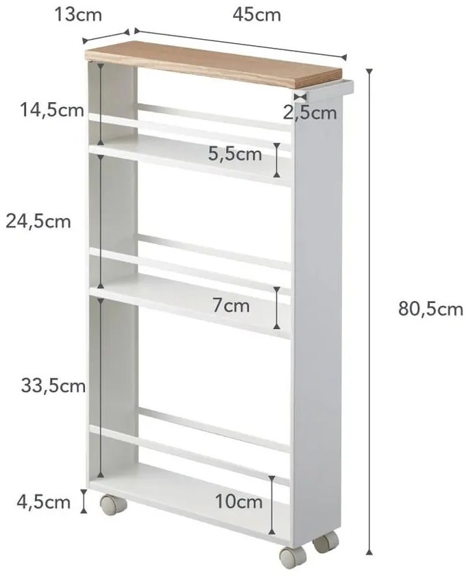 Biały metalowy regał łazienkowy 47,5x81 cm Tower – YAMAZAKI