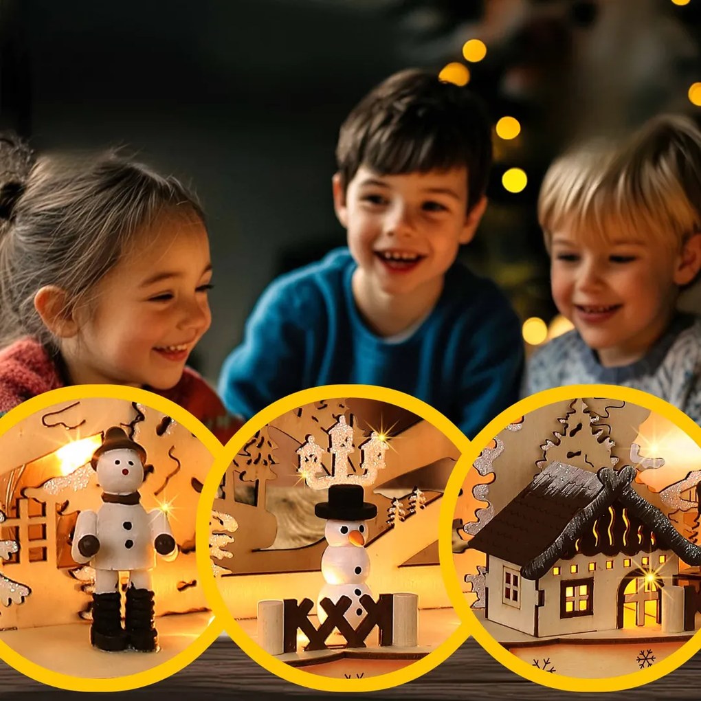 Świąteczny LED łuk CLEMENT, 45x12,5x28cm, naturalny brąz Monzana