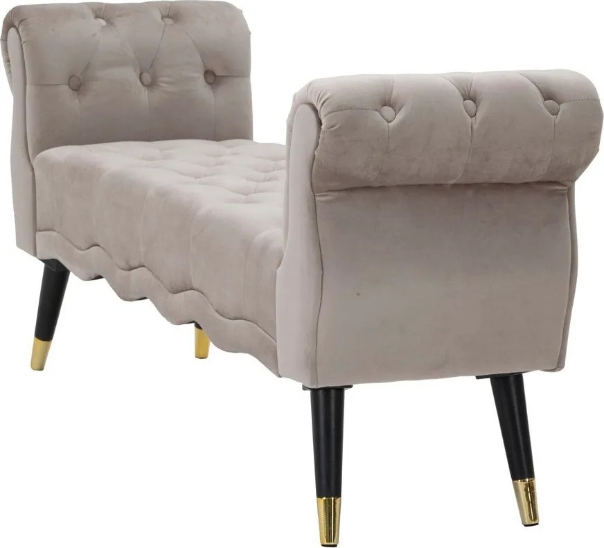 Szarobrązowa aksamitna ławka Paris – Mauro Ferretti