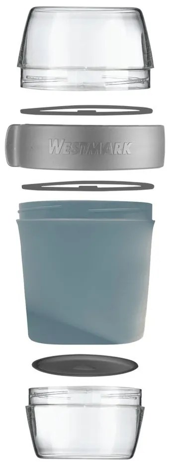 Westmark Trzyczęściowy pojemnik na żywność, 1150 ml, niebieski