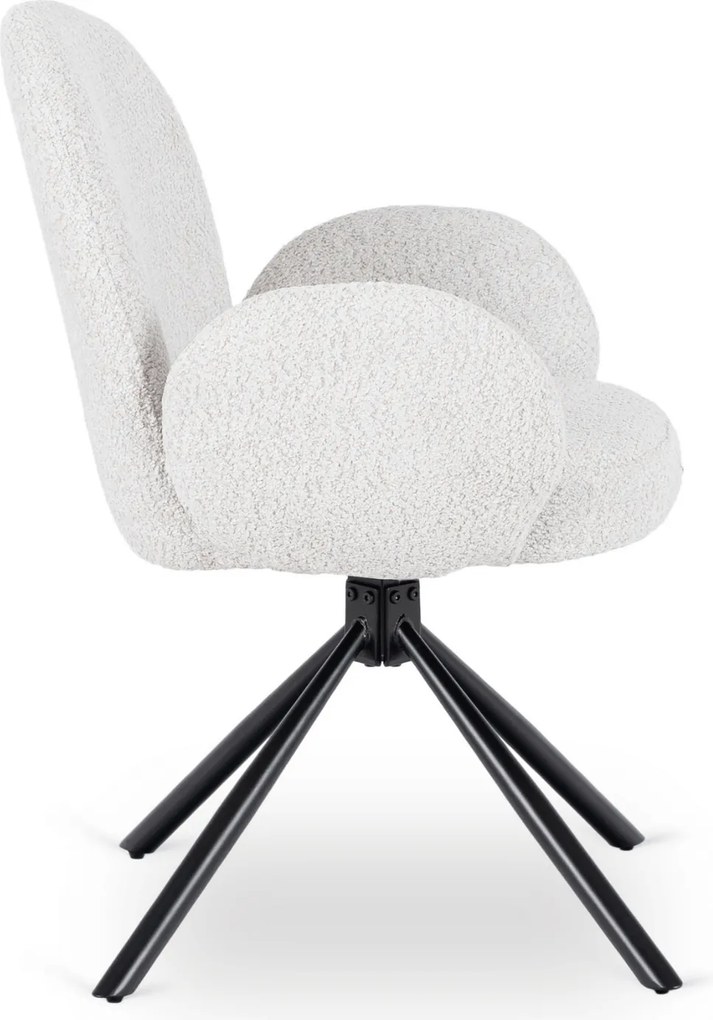 Krzesło Tapicerowane Obrotowe do Salonu MUSSO Szare Nowoczesne