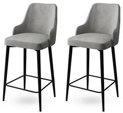 Zestaw krzeseł barowych Enox Grey and Black, 2 szt., 2 szt.