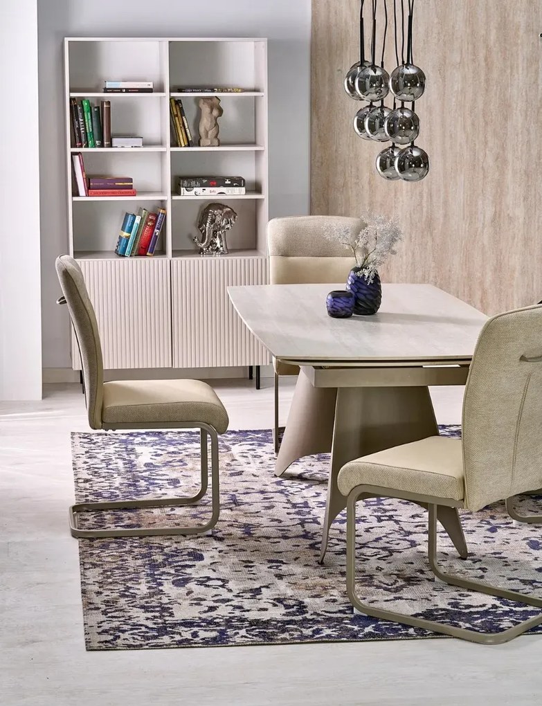 Stół rozkładany SALIX 180(260)x90 trawertyn/kaszmirowy HALMAR