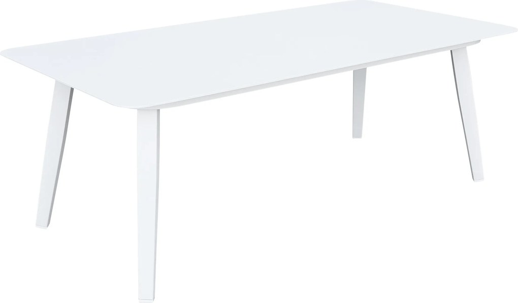 Stolik ogrodowy aluminiowy biały 120x60x43 cm lekki wytrzymały tarasowy